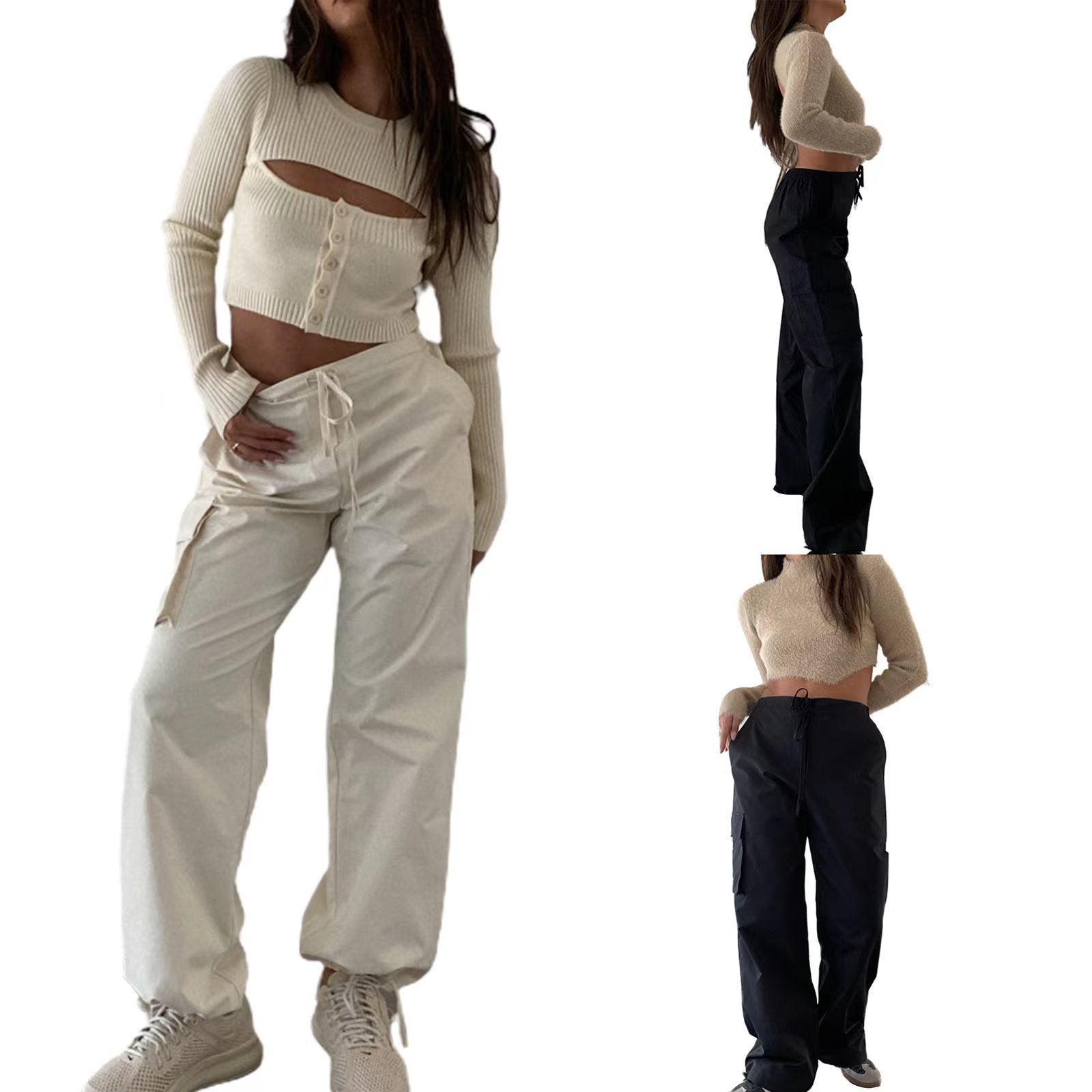 Mid-waist Three-dimensional Pocket Trousers Buy Center