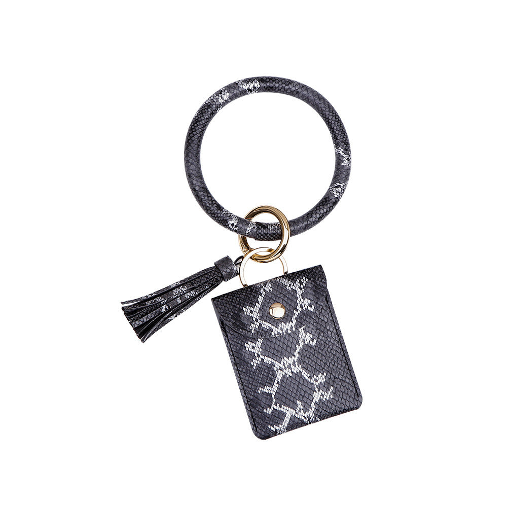 Buy Center Deal-European And American PU Wrist Keychain Pendant K68170 Black