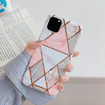 Fresh on the Scene at Buy Center: Electroplating Splicing Silicone Phone Case Pink And White