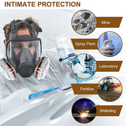 6800 Full Face 15 IN 1 Set Gas Mask For Chemical Paint Spray Vapor Respirator