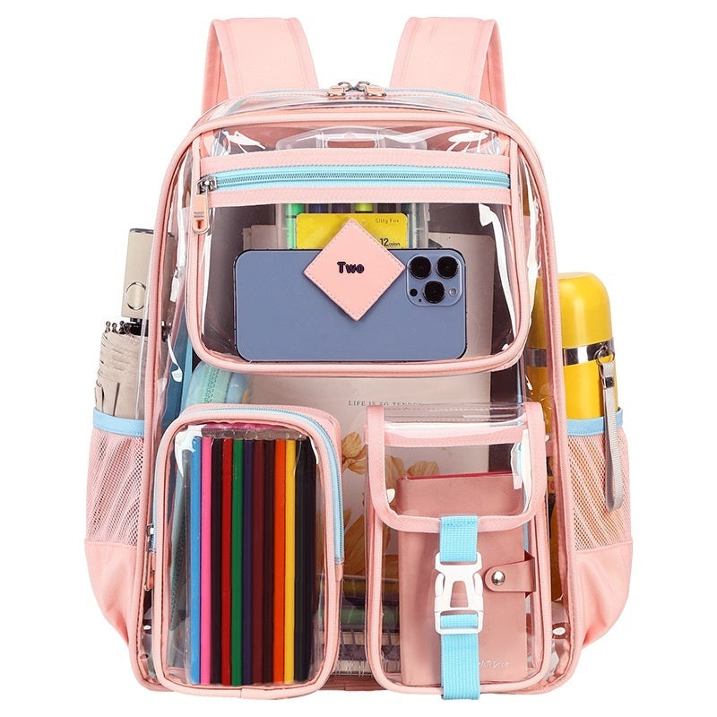 Transparent Bag Waterproof Primary School Student Schoolbag For Junior High School Grade