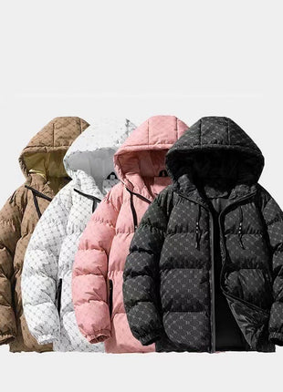 Manteau en coton à capuche rembourré populaire pour hommes, imprimé décontracté, automne et hiver