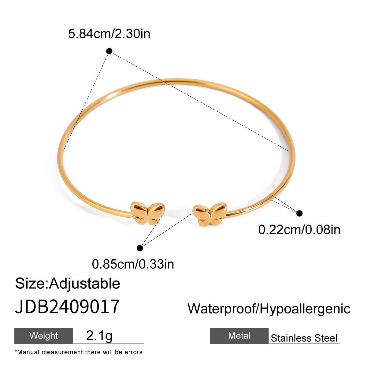 Stainless Steel Irregular Water Drop Open-ended Bracelet