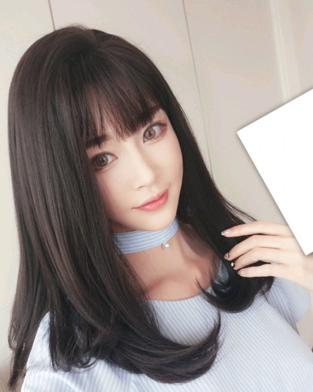 Wig female air bangs fashion chemical fiber hair wig fake hair