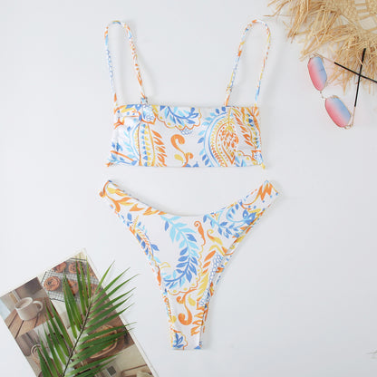 Hot New Items at Buy Center: Printed Split Swimsuit European And American Swimsuit Image Color 2