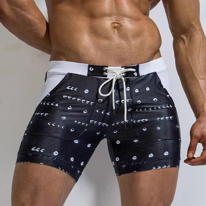 Men's Elastic Printed Swimming Trunks Buy Center