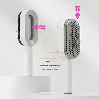 Newly Arrived at Buy Center: Self Cleaning Hair Brush For Women Massage Scalp Promote Blood Circulation Anti Hair Loss 3D Hair Growth Comb Hairbrush Self-Cleaning Hair Brush 3D Air Cushion Massager Brush Airbag Massage Comb B