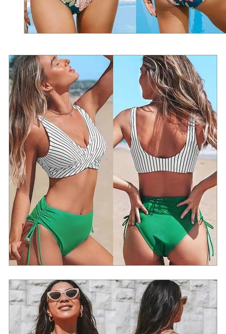 Newly Arrived at Buy Center: Sexy Halter Bikini Women's Split Lace-up Swimsuit