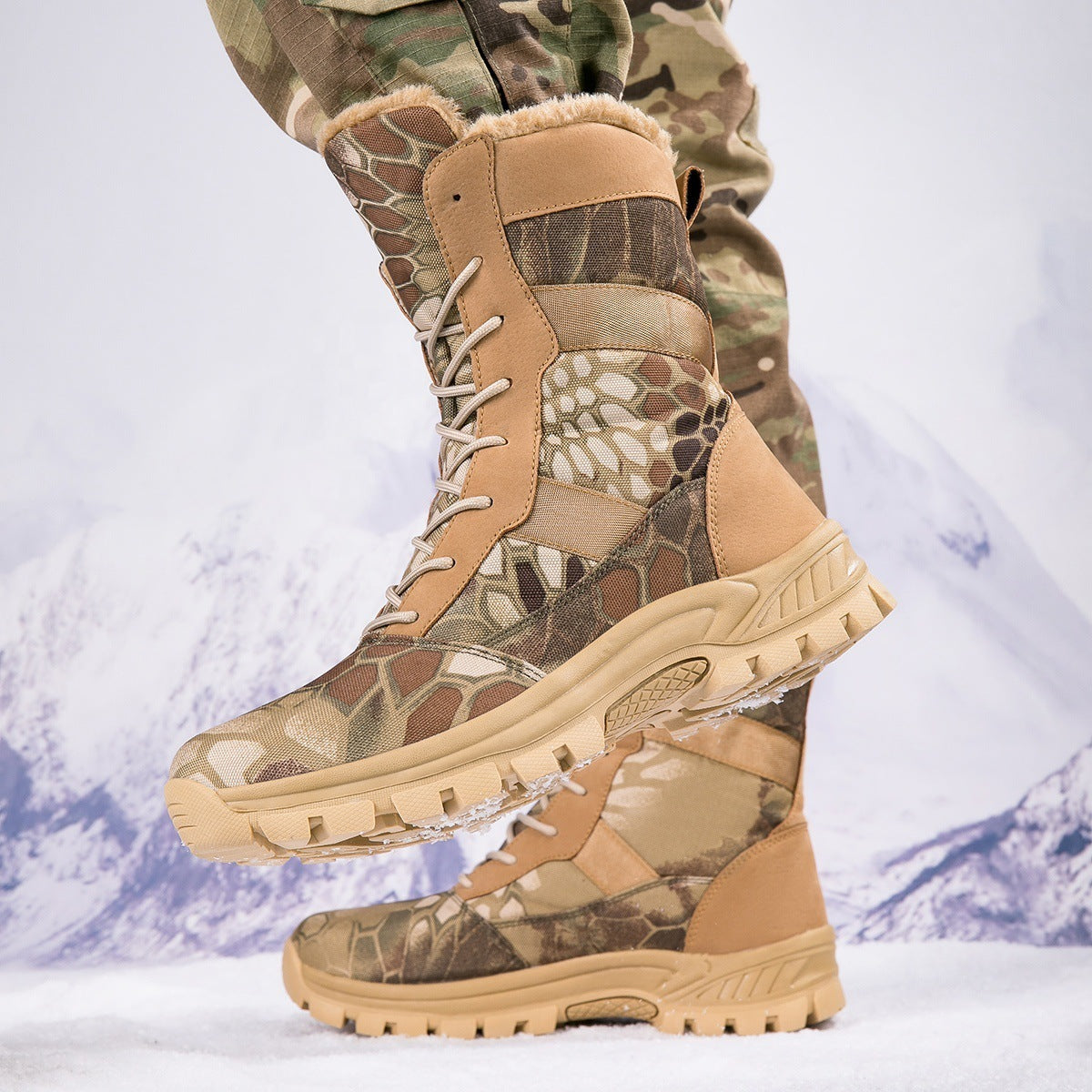 Botas térmicas de algodón de felpa de invierno para exteriores