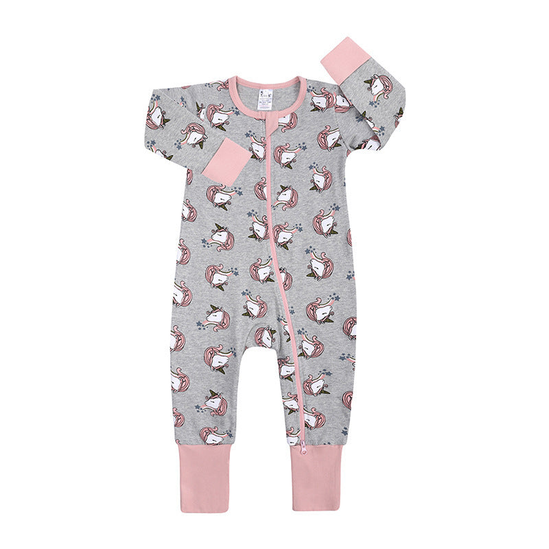 Newly Released at Buy Center: Spring And Autumn Long Sleeve Cotton Baby Jumpsuit Male And Female Baby Home Romper