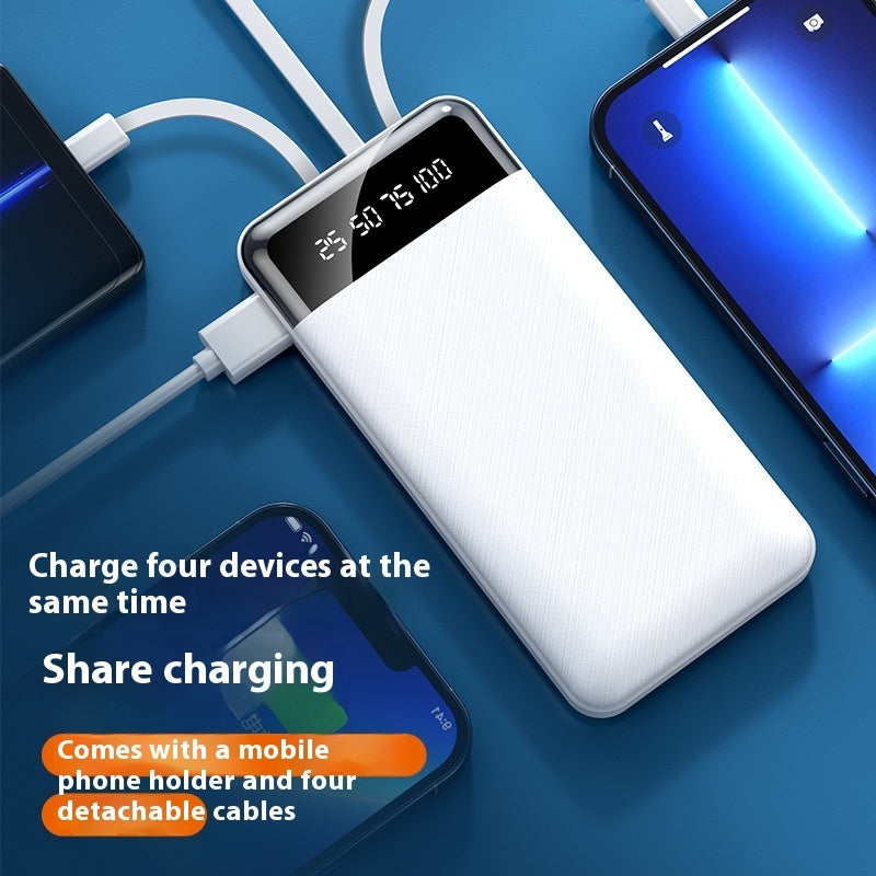 Buy Center Excellence-Ultra-thin Portable With Cable Power Bank Large Capacity Mobile Power Supply