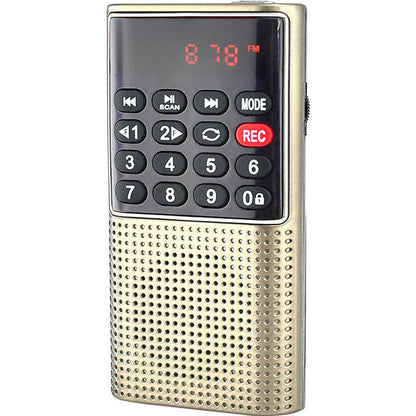 Just Arrived at Buy Center: Mini Digital Song Request Portable Recording Player Gold