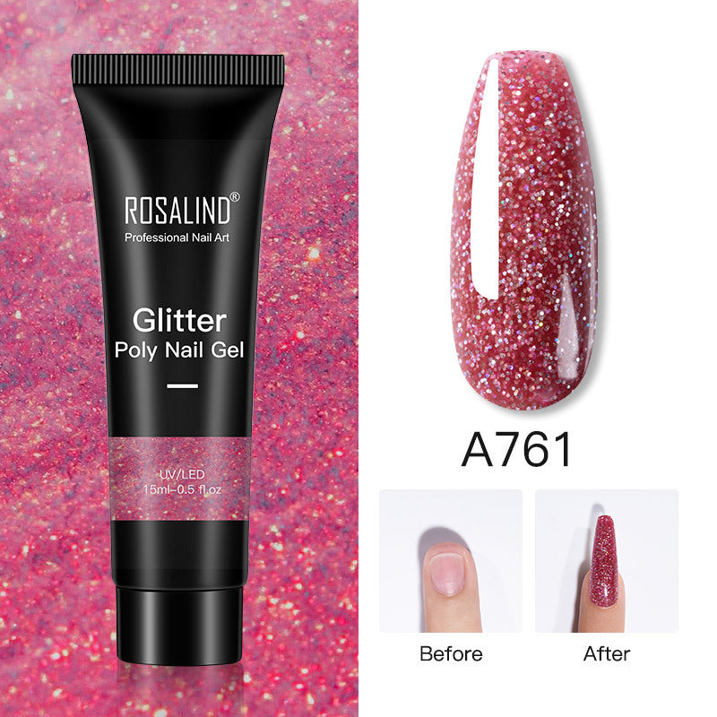 Glitter Poly Nail Gel Extension 15ml Gel Polish All For Manicure Poly Builder Gel Semi Permanent Soak Off Nail Art