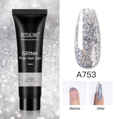 Glitter Poly Nail Gel Extension 15ml Gel Polish All For Manicure Poly Builder Gel Semi Permanent Soak Off Nail Art