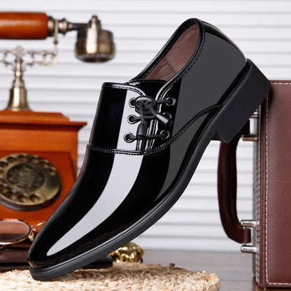 Lace-Up Leather Shoes Men Business Casual Shoes Men Black