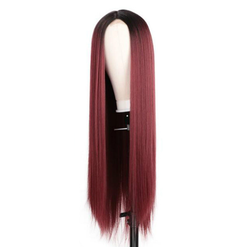 Buy Center Exclusive Offer-Wigs Fade Into Long Straight Hair Red