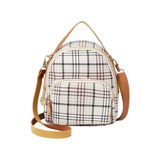 Personality Bags Casual Plaid Backpack Portable Plaid