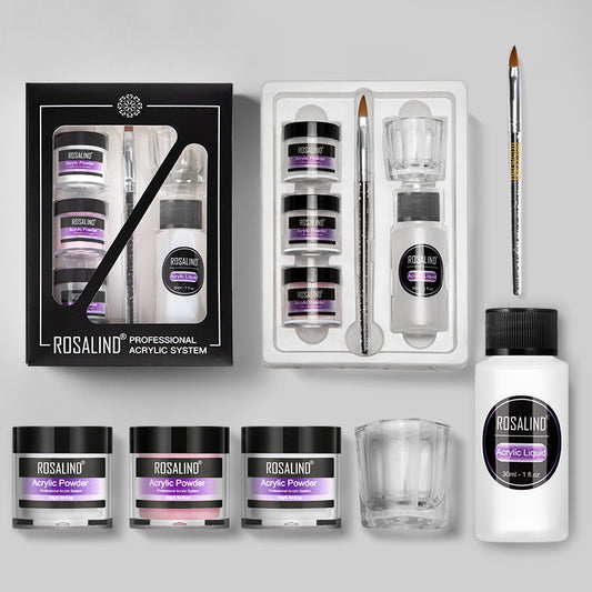 Nail Powder Acrylic System Kit Professional Nail Art Tool Set Contain Glass Cup Acrylic Liquid Extention Carving Manicure | Health, Beauty & Hair4 | Buy Center