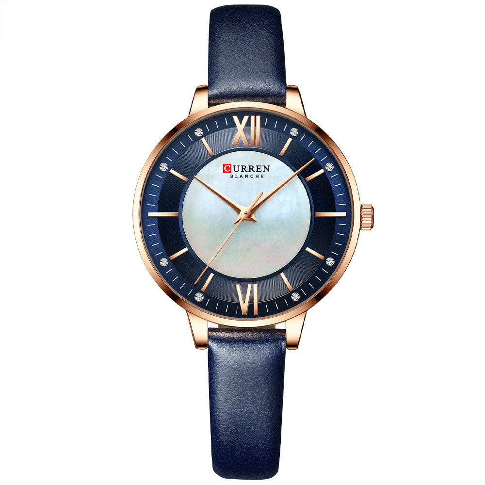 Ladies Watches Fashion Women's Watches Leisure Belt Watches Foreign Trade Watches Watches Dark blue