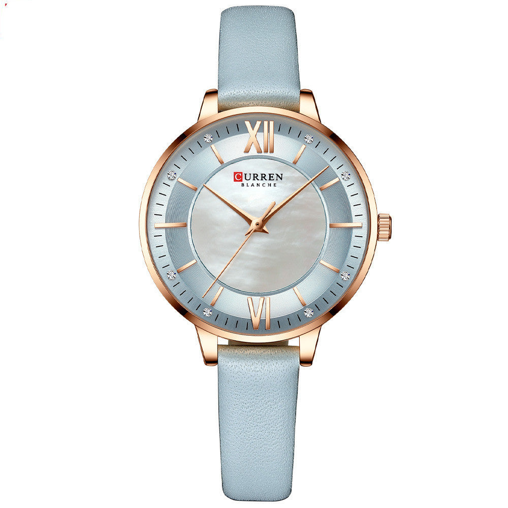 Ladies Watches Fashion Women's Watches Leisure Belt Watches Foreign Trade Watches Watches Light blue belt