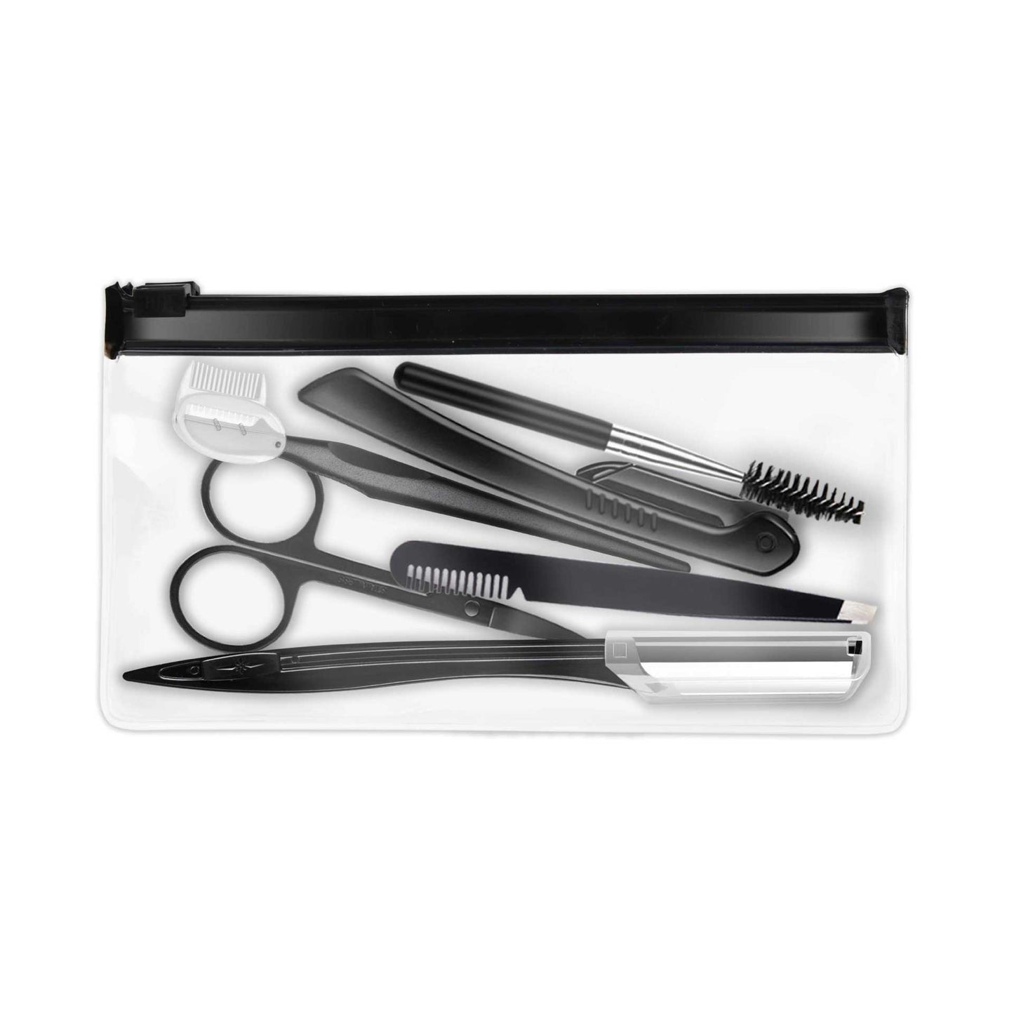 Kit de herramientas de belleza para recortar cejas de color negro