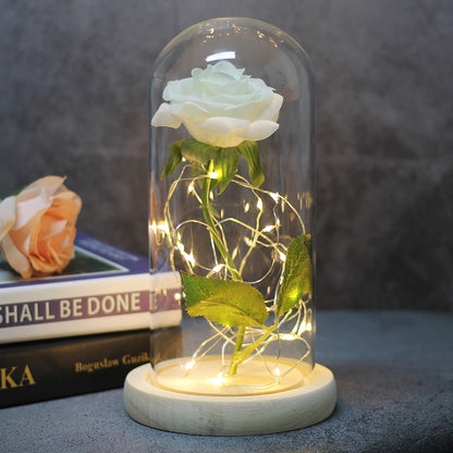 Mothers Day Wedding Favors Bridesmaid Gift Immortal Simulation Rose Glass Cover Luminous Led Ornament Buy Center