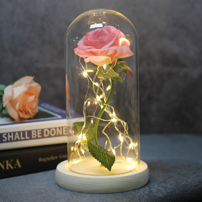 Mothers Day Wedding Favors Bridesmaid Gift Immortal Simulation Rose Glass Cover Luminous Led Ornament Buy Center