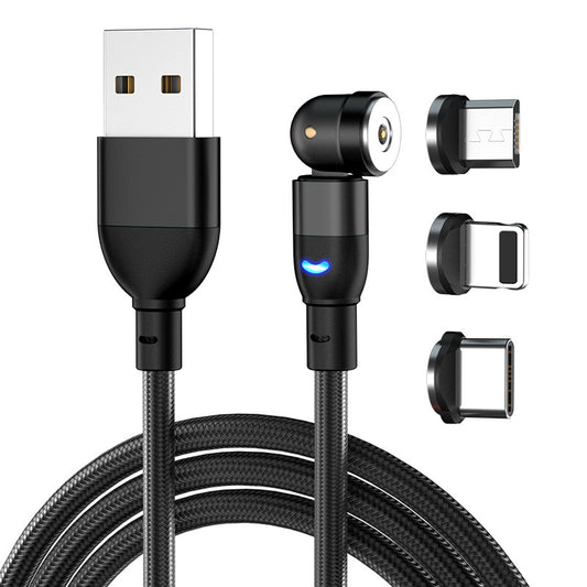 Data Cable 540 Degree Blind Suction Round Magnetic Charging Cable Three-in-one Bent Magnetic Cable | Phones & Accessories2 | Buy Center