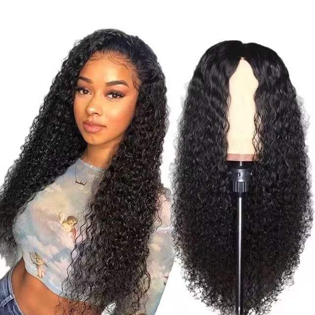 Buy Center Trend-Front Lace Chemical Fiber Long Curly Hair European And American Wig Headgear Black rose net