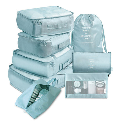 8-piece Set Luggage Divider Bag Travel Storage Clothes Underwear Shoes Organizer Packing Cube Bag Korea Lan 8 piece set