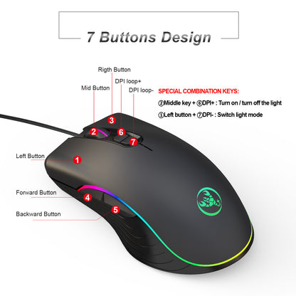 Glowing Gaming Mouse Gaming Wired Mouse A867RGB gaming mou