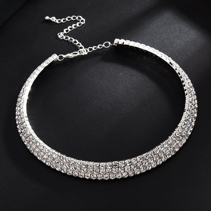 Exaggerated Claw Diamond Beaded Four-Piece Set Multilayer Necklace