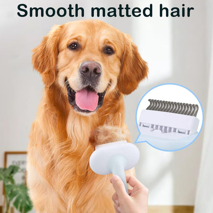 New Cat Dog Brush 5 In 1 Pet Grooming Supplies Kit Slicker Brush For Shedding Dematting Undercoat Rake Self Cleaning Comb For Indoor Cats Pet Hair Brushes Multifunction Set