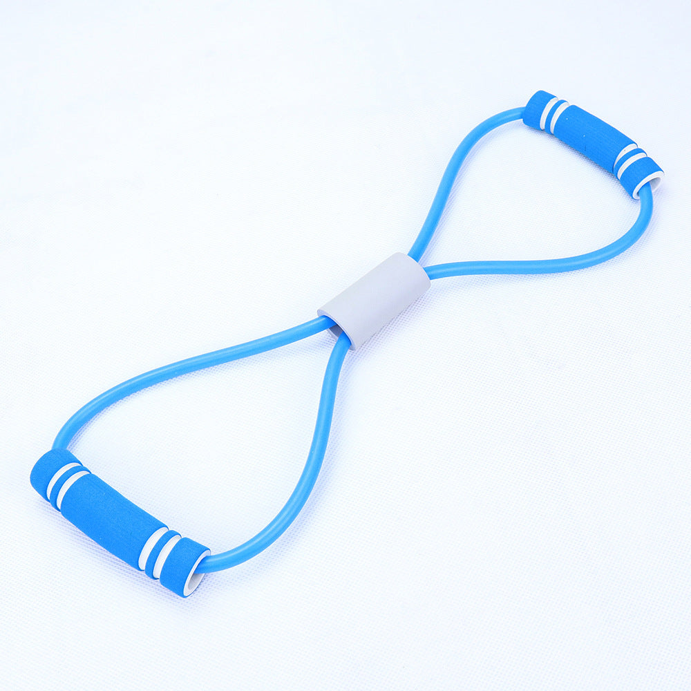 Natural Latex Foot Pedal Elastic Pull Rope with Handle Fitness Equipment Bodybuilding Expander Blue Rally 1pcs