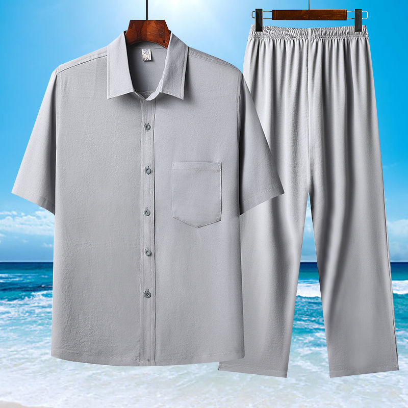 Conjunto de camisa de manga corta de algodón Summer Ice