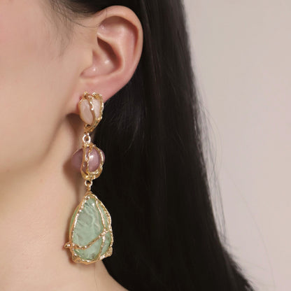 Buy Center Deal-Fashion Jelly Color Water Drop Long Color Earrings