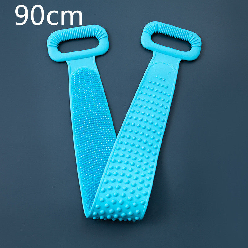 Hot New Items at Buy Center: Bath Towel Silicone Rubbing Back Towel Blue90cm