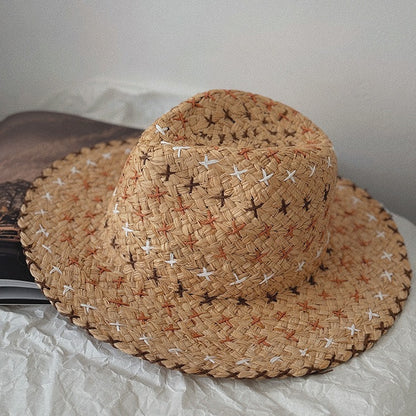 Fresh on the Scene at Buy Center: Retro Personality Western Cowboy Style Straw Hat