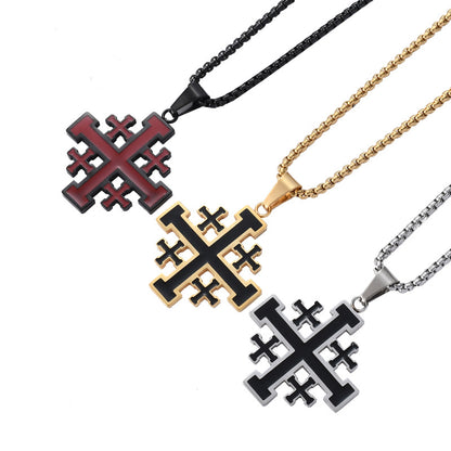 Trending Now at Buy Center: Men's New Cross Stainless Steel Hip Hop Necklace