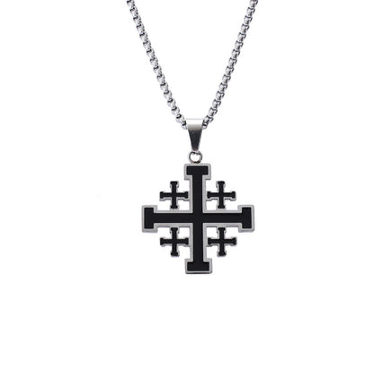 Trending Now at Buy Center: Men's New Cross Stainless Steel Hip Hop Necklace