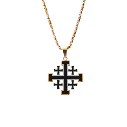 Trending Now at Buy Center: Men's New Cross Stainless Steel Hip Hop Necklace