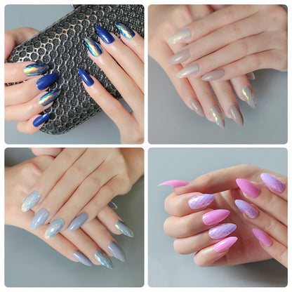 24 pieces of trendy wearable fake nail pieces