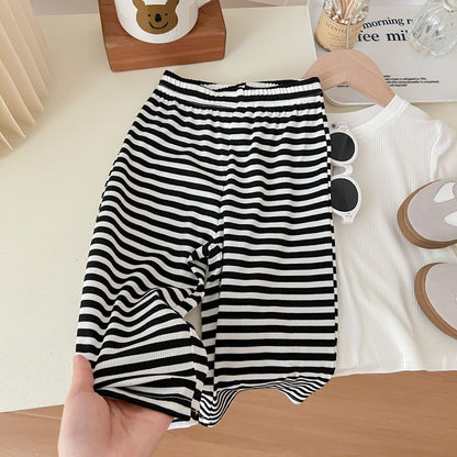 Hot New Items at Buy Center: Spring And Summer Wide-leg Pants Korean Style Fried Street Girl Thin Type Casual Sports Trousers Stripes