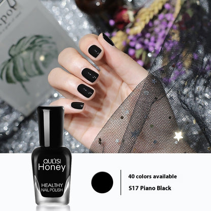 Just Arrived at Buy Center: Water-based Peelable Tearable Nail Polish 8ml 17 Piano Black 8ml