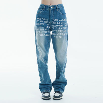 Fresh on the Scene at Buy Center: Denim Straight-leg Trousers Men And Women