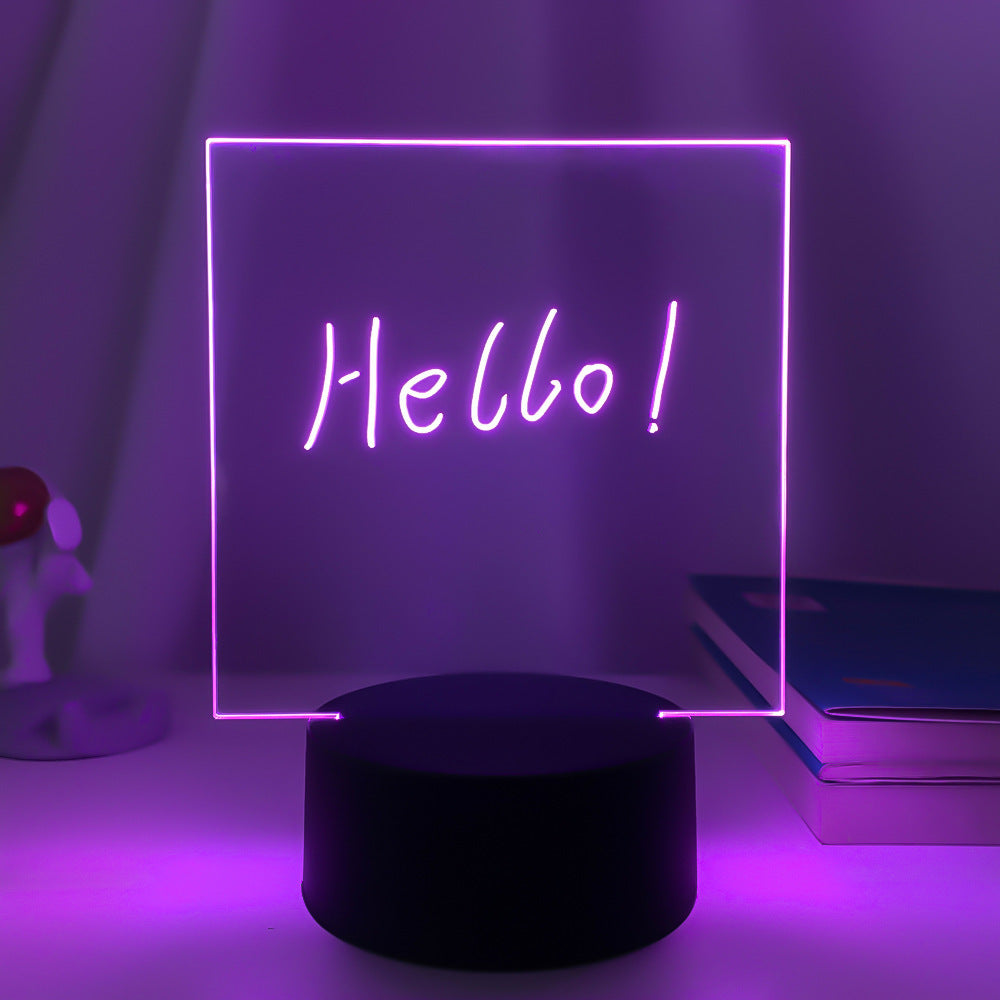 Just Arrived at Buy Center: 3D Small Night Decoration Transparent Message Board Memo Acrylic Lamp