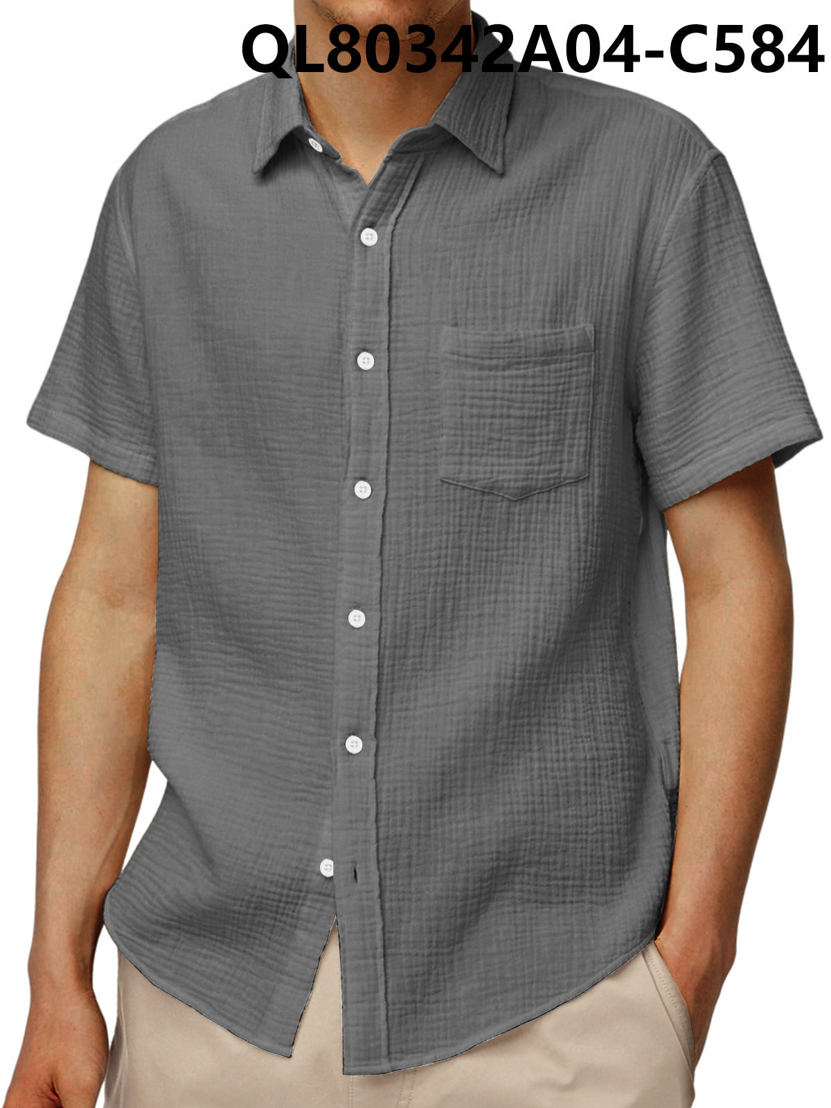 Just Arrived at Buy Center: Men's Loose Trendy Short Sleeve Lapel Shirt 4 Style