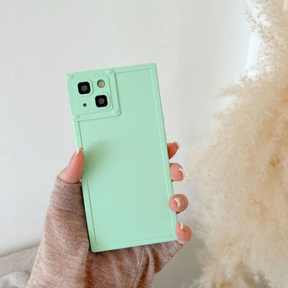 Newly Released at Buy Center: Simple Solid Color Square Phone Case BK Square Milk Green