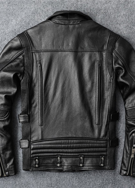 Slim Fit Soft First Layer Cowhide Biker's Leather Jacket