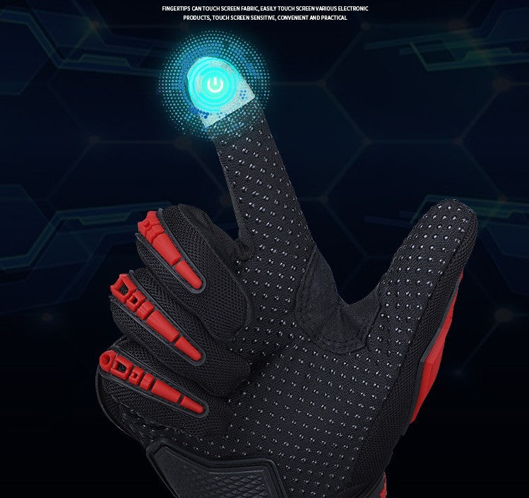 Gants de moto respirants et résistants aux chutes pour hommes avec étui à doigts complet pour écran tactile